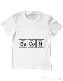 Tricou ADLER copil Bacon formula Alb