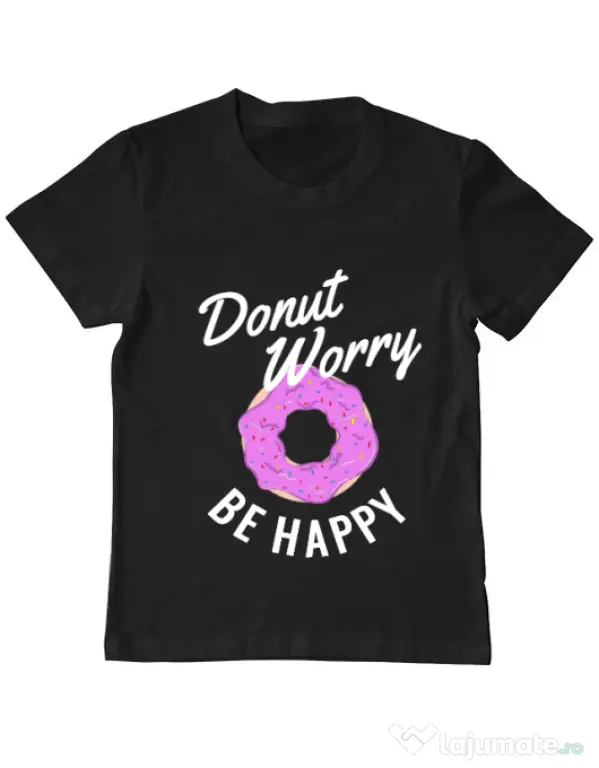 Tricou ADLER copil Be happy Negru