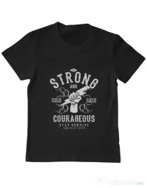Tricou ADLER copil Be Strong and Courageous Negru