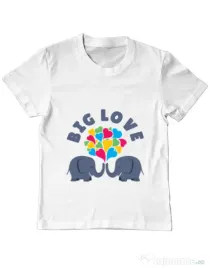 Tricou ADLER copil Big love Alb