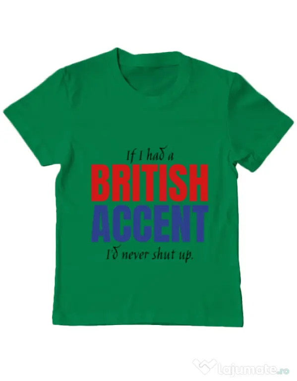 Tricou ADLER copil British accent Verde mediu