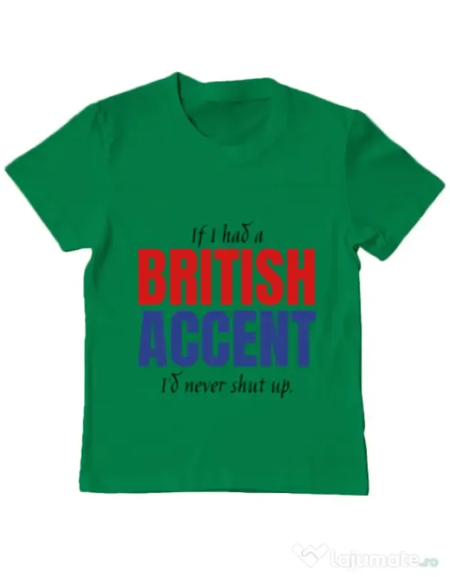 Tricou ADLER copil British accent Verde mediu