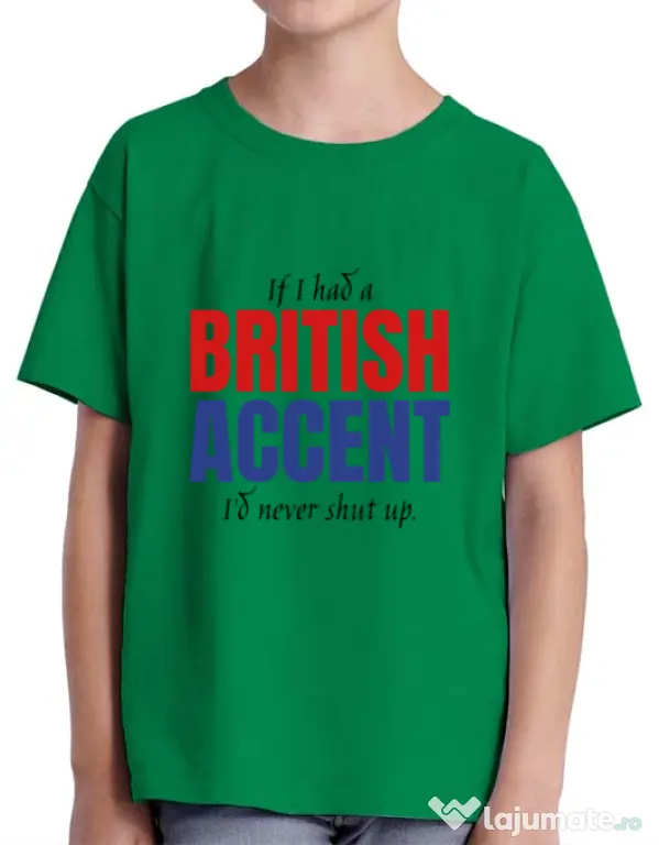 Tricou ADLER copil British accent Verde mediu