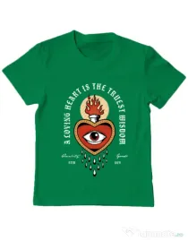 Tricou ADLER copil Burning Heart Verde mediu