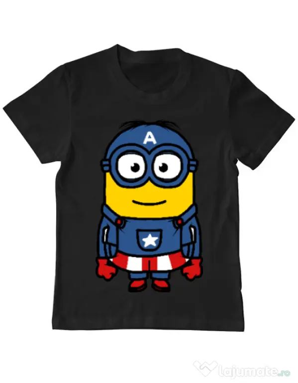 Tricou ADLER copil Captain minion Negru