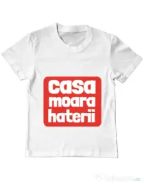 Tricou ADLER copil Casa moara haterii Alb