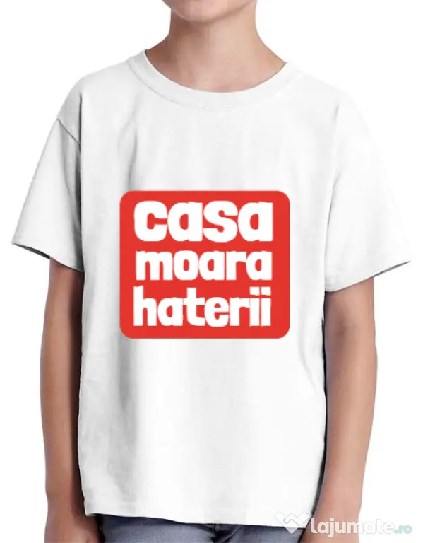 Tricou ADLER copil Casa moara haterii Alb
