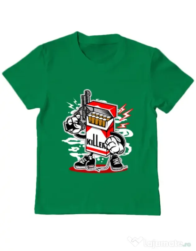 Tricou ADLER copil Cigarette Killer Verde mediu