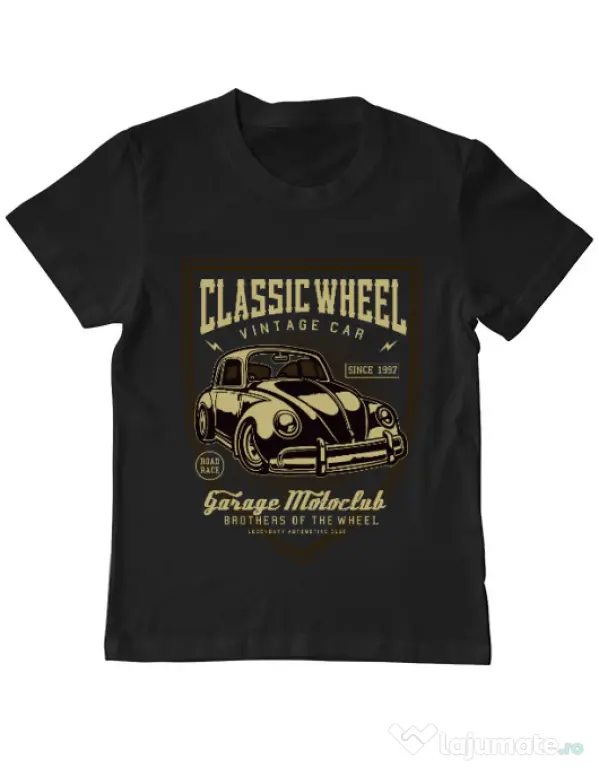 Tricou ADLER copil Classic Wheel Negru