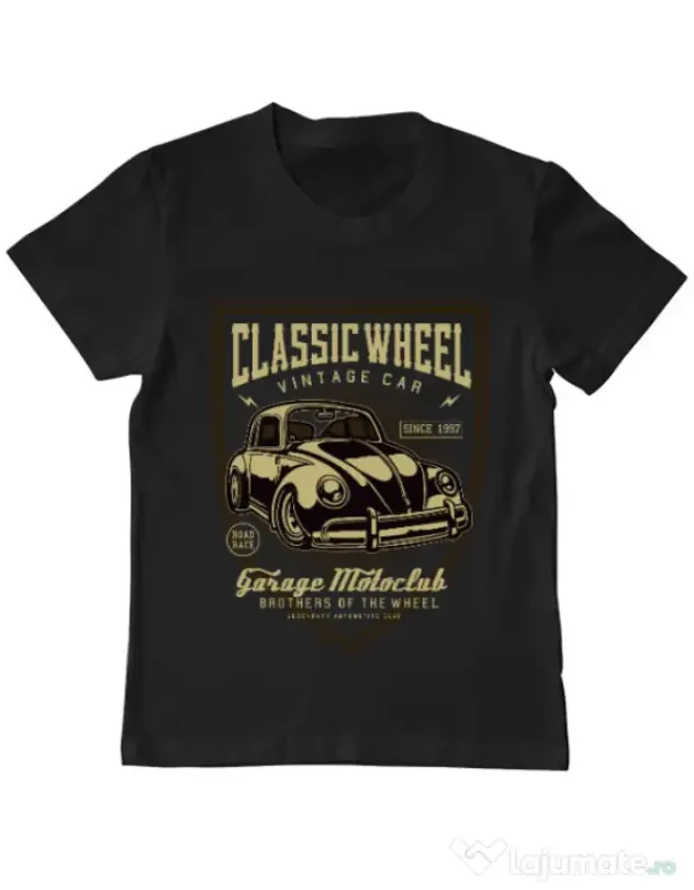 Tricou ADLER copil Classic Wheel Negru