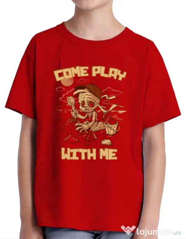 Tricou ADLER copil Come play with me Rosu