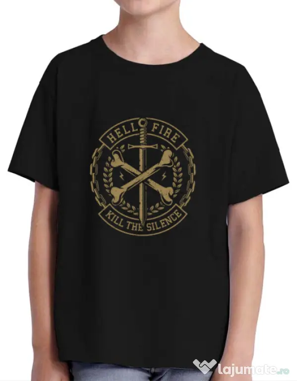 Tricou ADLER copil Cross Bones Negru
