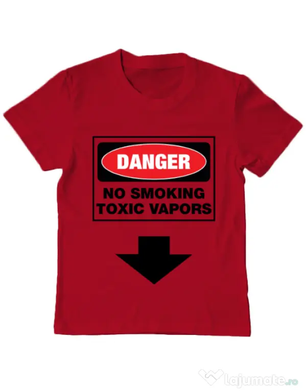 Tricou ADLER copil Danger No Smoking Rosu