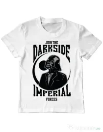 Tricou ADLER copil Darkside Alb