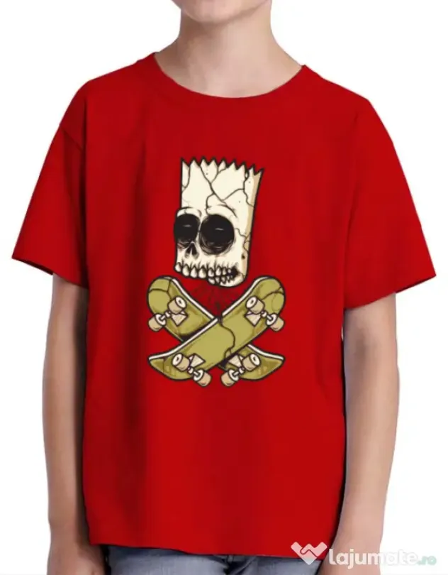 Tricou ADLER copil Death of Skateboarder Rosu