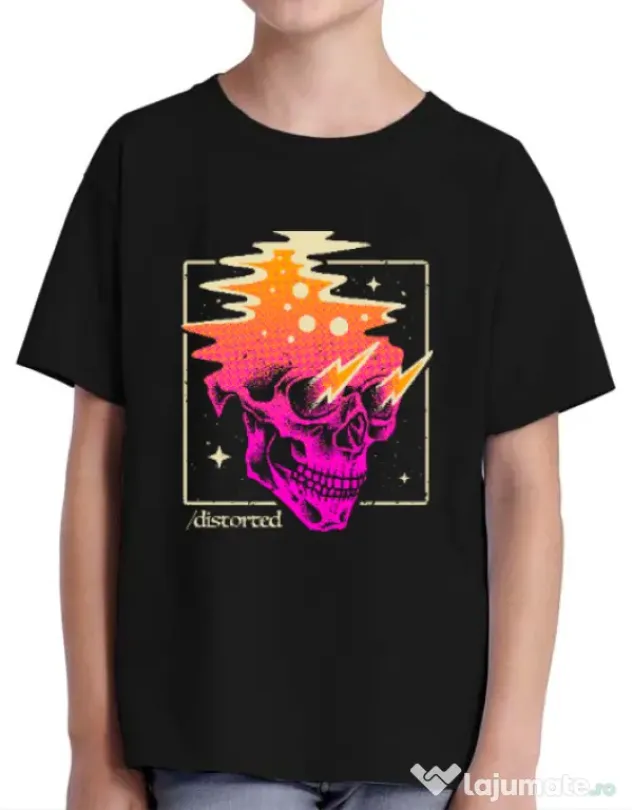 Tricou ADLER copil Distorted Negru