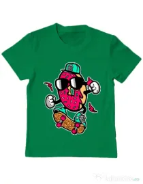 Tricou ADLER copil Donut skater Verde mediu