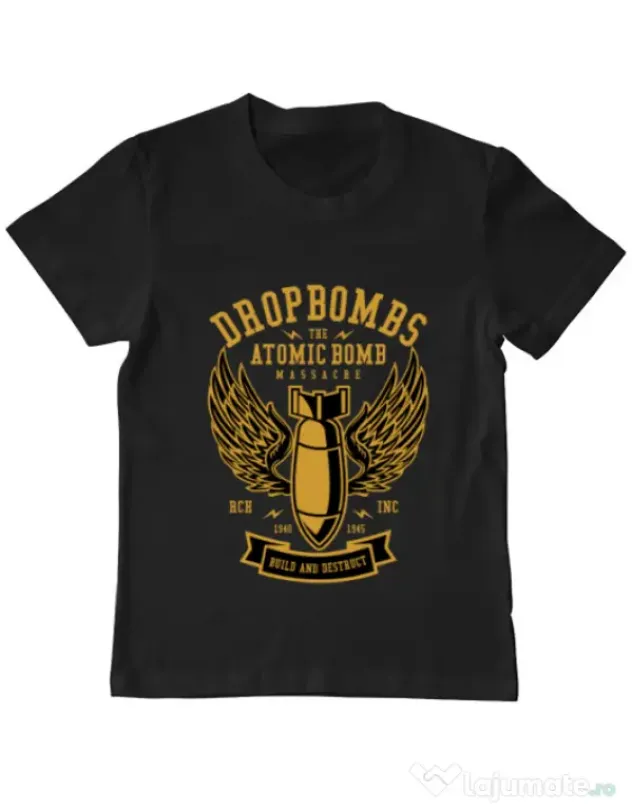 Tricou ADLER copil Dropbombs Negru