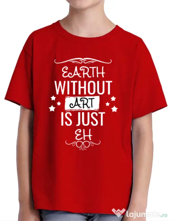 Tricou ADLER copil Earth without art Rosu