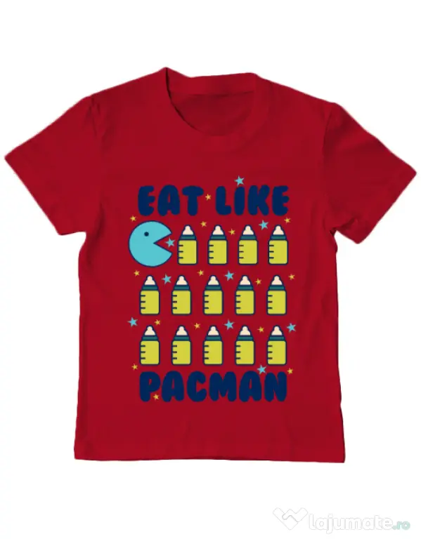 Tricou ADLER copil Eat Like Pacman Rosu