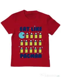 Tricou ADLER copil Eat Like Pacman Rosu