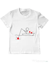 Tricou ADLER copil Fishing for love 1 Alb