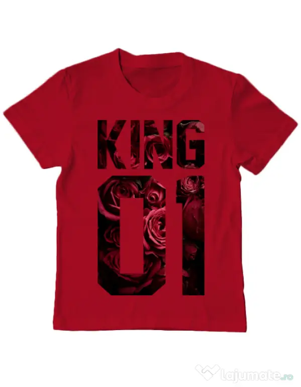 Tricou ADLER copil Flower king Rosu