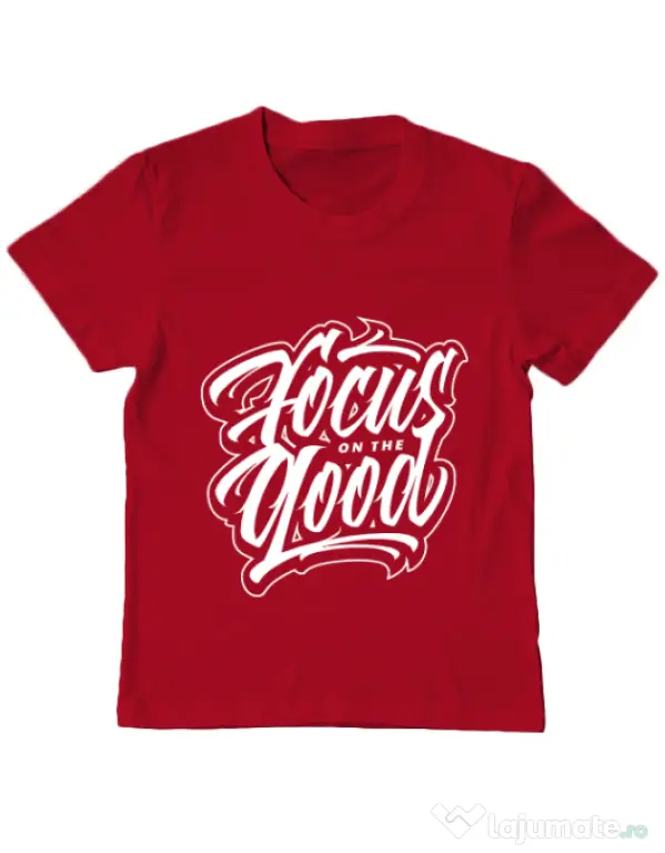 Tricou ADLER copil Focus On The Good Rosu