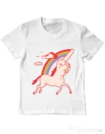 Tricou ADLER copil FUnicorn Alb