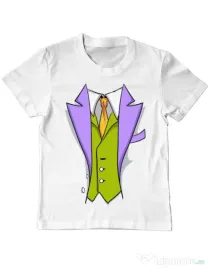 Tricou ADLER copil Gentleman suit Alb