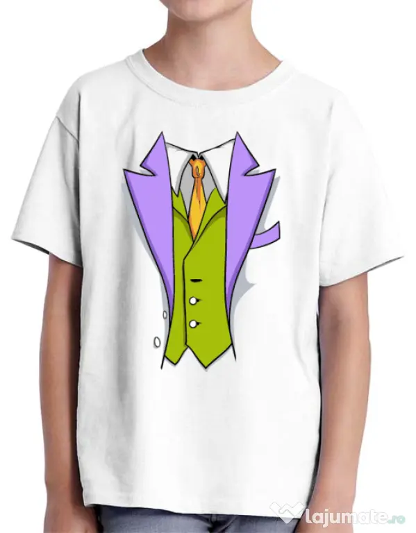 Tricou ADLER copil Gentleman suit Alb