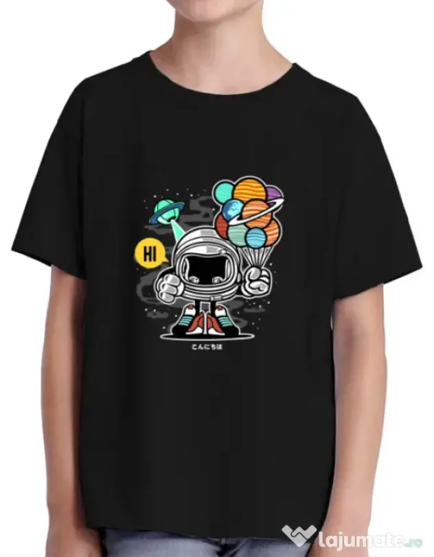 Tricou ADLER copil Gift From Outer Space Negru