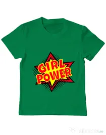 Tricou ADLER copil Girl power Verde mediu