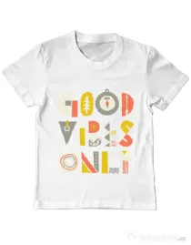 Tricou ADLER copil Good vibes only Alb