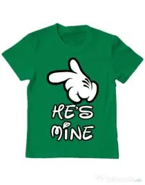 Tricou ADLER copil He is mine Verde mediu