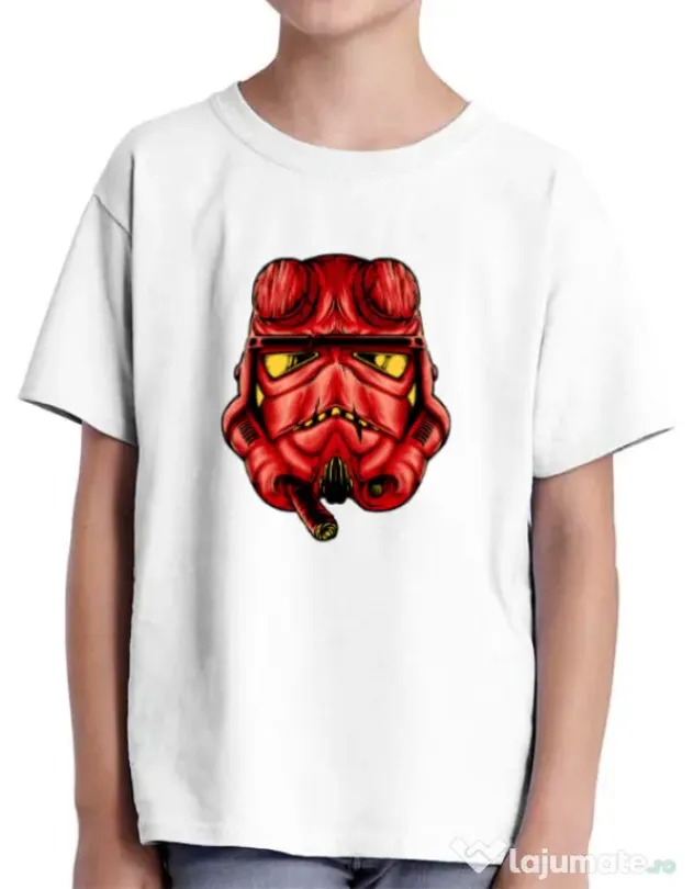 Tricou ADLER copil Helltrooperboy Alb
