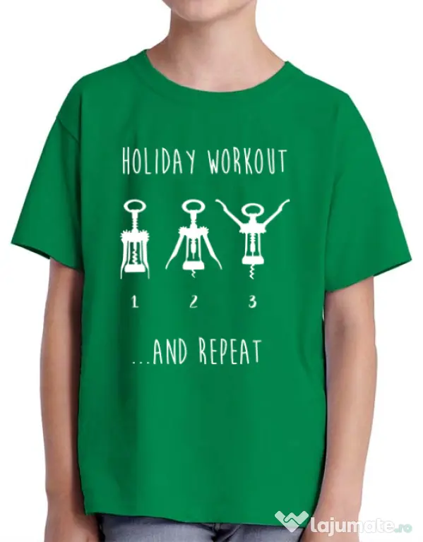 Tricou ADLER copil Holiday workout Verde mediu