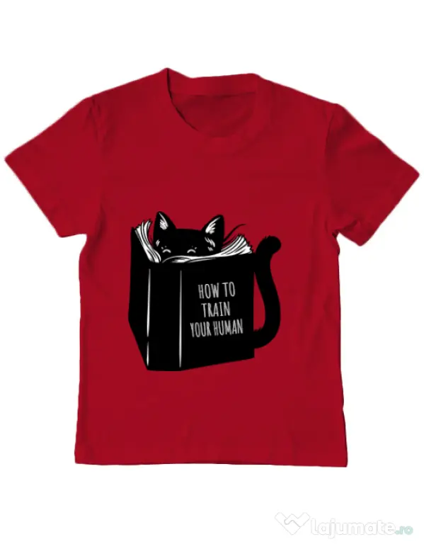 Tricou ADLER copil How to train your human Rosu