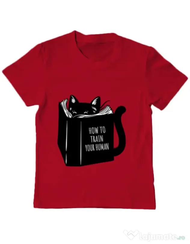 Tricou ADLER copil How to train your human Rosu