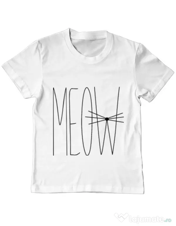 Tricou ADLER copil I am a cat Alb