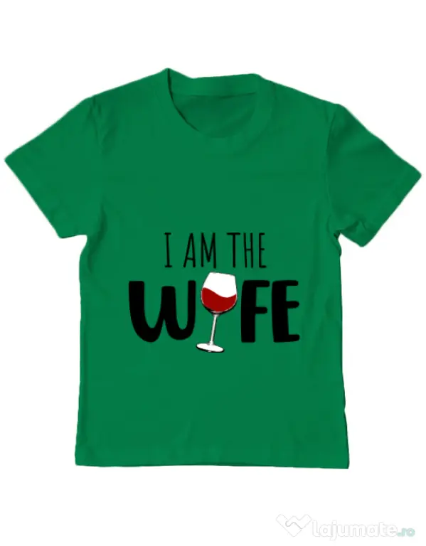 Tricou ADLER copil I am the wife Verde mediu