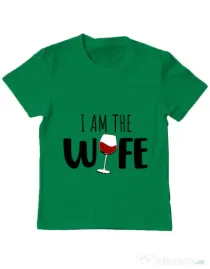 Tricou ADLER copil I am the wife Verde mediu