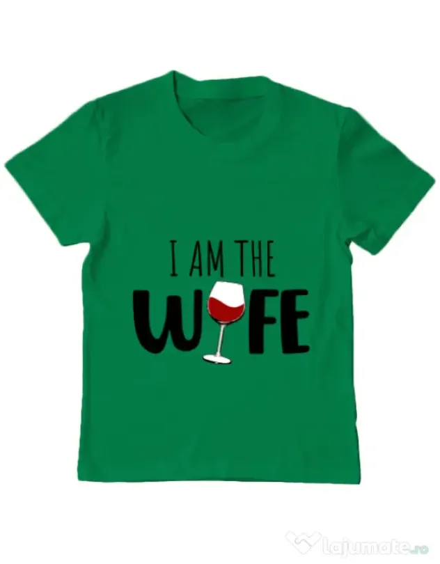 Tricou ADLER copil I am the wife Verde mediu