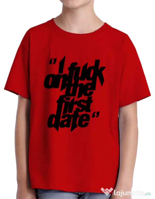 Tricou ADLER copil I fuck on the first date Rosu
