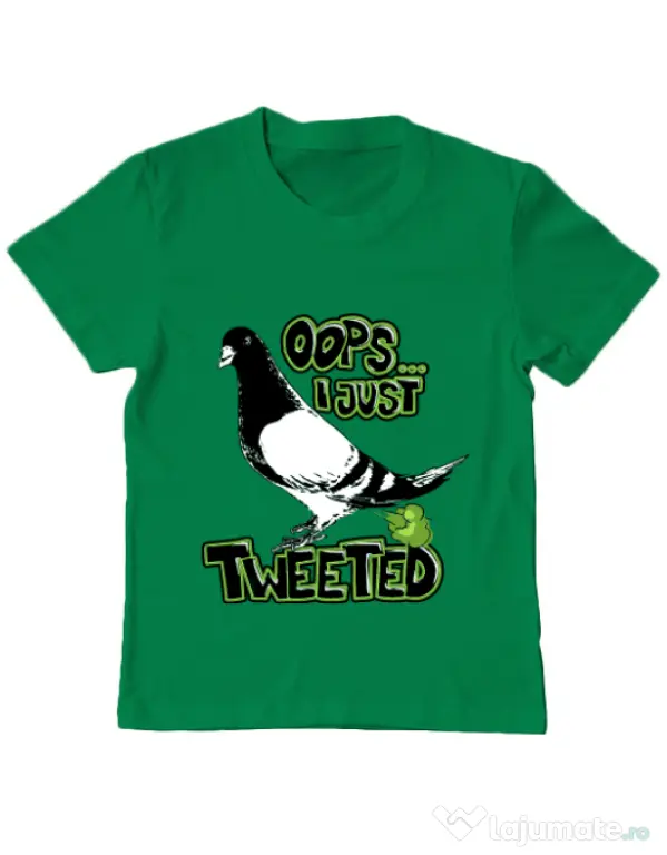 Tricou ADLER copil I just tweeted Verde mediu