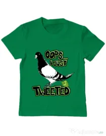Tricou ADLER copil I just tweeted Verde mediu