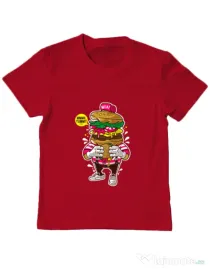 Tricou ADLER copil I Love Burger Rosu