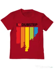Tricou ADLER copil I love dubstep Rosu