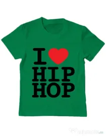 Tricou ADLER copil I love hip hop Verde mediu