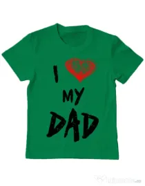 Tricou ADLER copil I love my dad Verde mediu